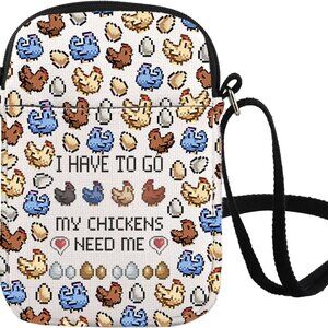 Durable Pixel Chicken Crossbody Bag - Convenient Travel Companion for Gamers